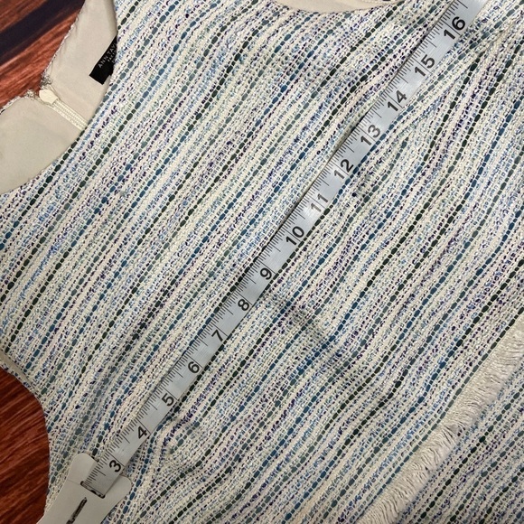 ANN TAYLOR FACTORY - Striped Tweed Sheath Dress with Fringe 6P - Picture 4 of 8